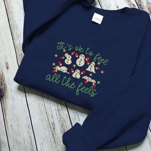 embroidered mental health christmas shirt it s ok to feel all the feels christmas gift for her christmas psychologist school counselor 1.jpeg