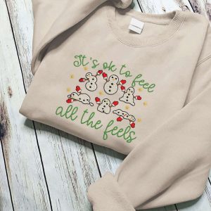 embroidered mental health christmas shirt it s ok to feel all the feels christmas gift for her christmas psychologist school counselor 2.jpeg