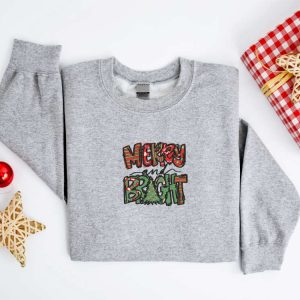 embroidered merry and bright christmas sweatshirt embroidered christmas sweater crewneck women christmas shirt winter sweater ugly christmas 3.jpeg