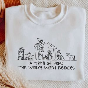 Embroidered Nativity Sweatshirt, Nativity Scene Sweater…