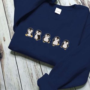 embroidered penguin sweatshirt animal crewneck gift for penguin lover animal lover sweatshirt cute penguins crewneck fun outfit 1.jpeg