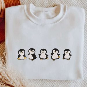 embroidered penguin sweatshirt animal crewneck gift for penguin lover animal lover sweatshirt cute penguins crewneck fun outfit.jpeg