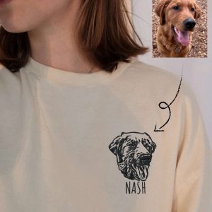 Embroidered Pet Portrait Embroidered Sweatshirt 2D…