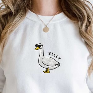 embroidered silly goose sweatshirt goose sunglasses crewneck sweatshirt for family 4.jpeg