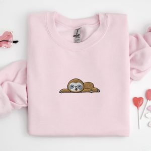 embroidered sloth sweatshirt embroidered sleeping sloth sweatshirt for family 1.jpeg