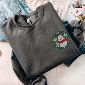 embroidered snowman ornament sweatshirt cozy christmas snowman sweater cute xmas holiday gift winter snowmen crewneck frosty pullover 2.jpeg