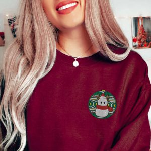 embroidered snowman ornament sweatshirt cozy christmas snowman sweater cute xmas holiday gift winter snowmen crewneck frosty pullover 3.jpeg