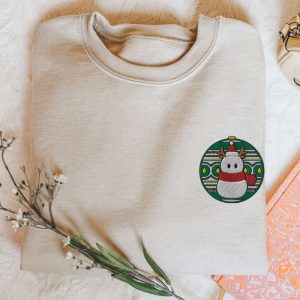 Embroidered Snowman Ornament Sweatshirt, Cozy Christmas…