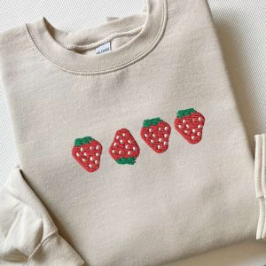 embroidered strawberry sweatshirt vintage strawberry comfort colors tee for family 1.jpeg