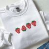 Embroidered Strawberry Sweatshirt, Vintage Strawberry Comfort Colors Tee For Family
