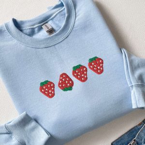 embroidered strawberry sweatshirt vintage strawberry comfort colors tee for family 2.jpeg