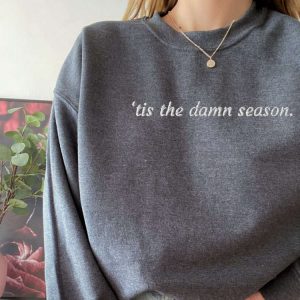 embroidered tis the damn season sweatshirt oversized sweatshirt christmas sweatshirt song lyric sweatshirt tis the season crewneck 6.jpeg