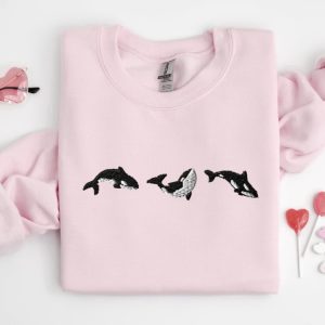 embroidered trio of orcas sweatshirt embroidered orcas sweatshirt for family 2.jpeg