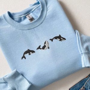 embroidered trio of orcas sweatshirt embroidered orcas sweatshirt for family 3.jpeg