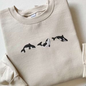 embroidered trio of orcas sweatshirt embroidered orcas sweatshirt for family.jpeg