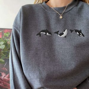 embroidered trio of orcas sweatshirt embroidered orcas sweatshirt for family 5.jpeg