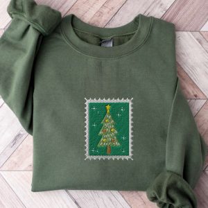 embroidered vintage christmas tree stamp sweatshirt embroidered christmas tree shirt vintage stamp shirt retro christmas shirt stamp shirt 2.jpeg