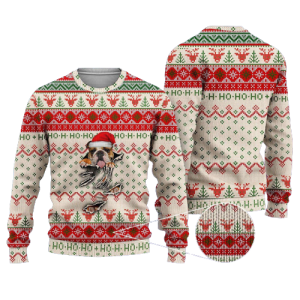 English Bulldog Scratch Ugly Christmas Sweater,…