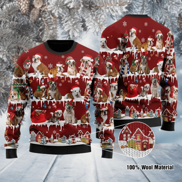 English Bulldog Ugly Christmas Sweater For Men & Women, Gift For Christmas