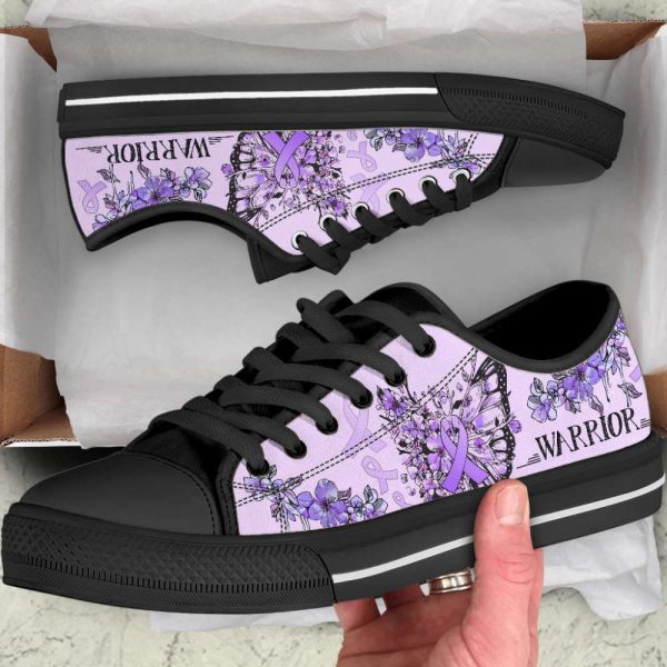 Epilepsy Cancer Shoes Butterfly Flower Low Top Shoes Canvas Shoes