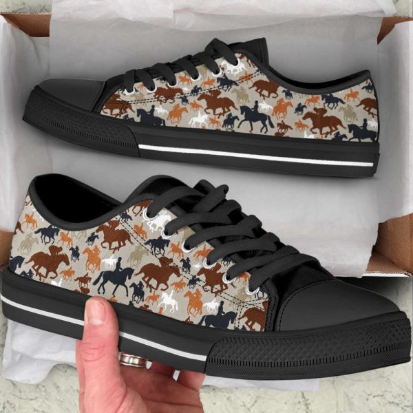 Equestrian Pattern SK Low Top Canvas Shoes – Comfortable Footwear