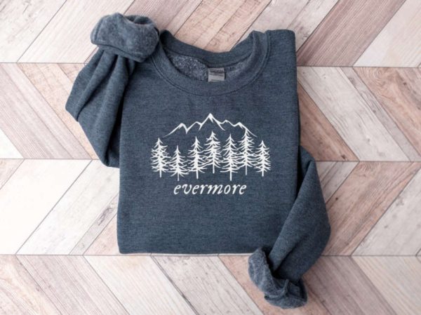 Evermore Embroidered Sweatshirt 2D Crewneck Sweatshirt Gift For Family