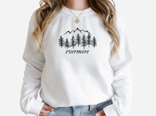 Evermore Embroidered Sweatshirt 2D Crewneck Sweatshirt Gift For Family