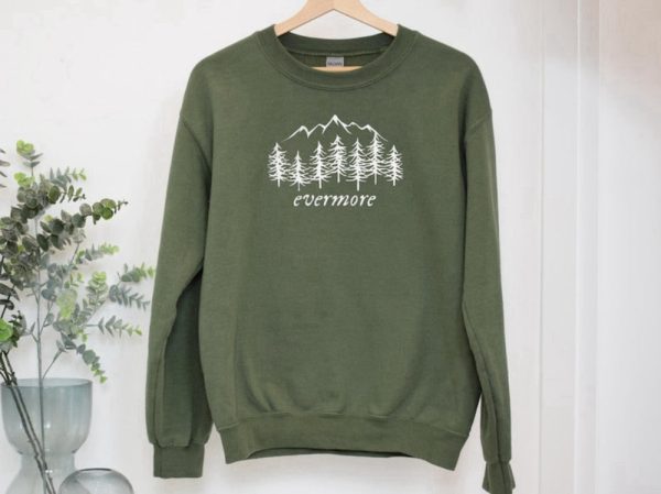 Evermore Embroidered Sweatshirt 2D Crewneck Sweatshirt Gift For Family