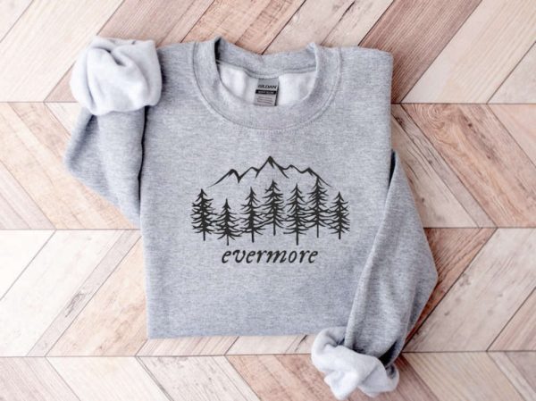 Evermore Embroidered Sweatshirt 2D Crewneck Sweatshirt Gift For Family