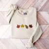 Fall Leaves Embroidered Sweatshirt 2D Crewneck Sweatshirt For Family