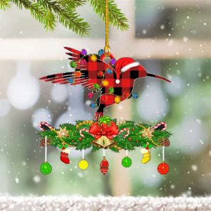 Family Matching Red Buffalo Plaid Hummingbird…