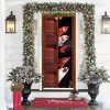 Farm Chicken Merry Christmas Door Cover Funny Farmhouse Door