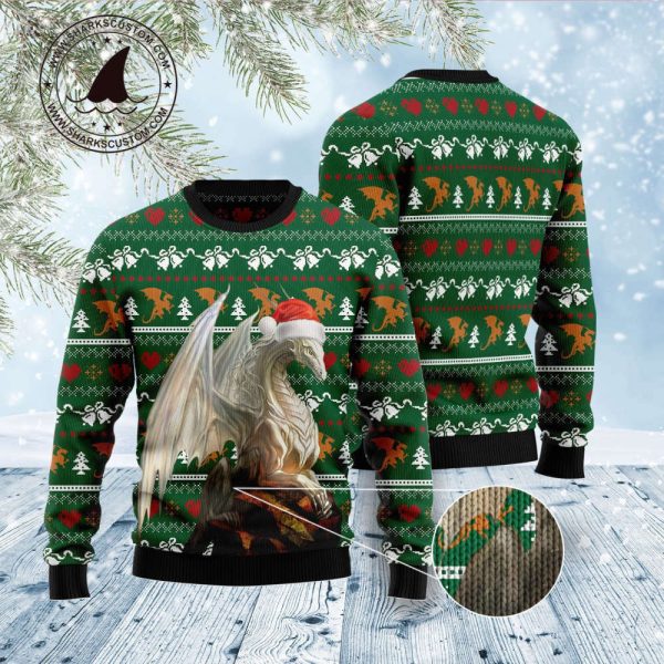 Festive D1111 Dragon Nice Ugly Christmas Sweater – Top Gift by Noel Malalan