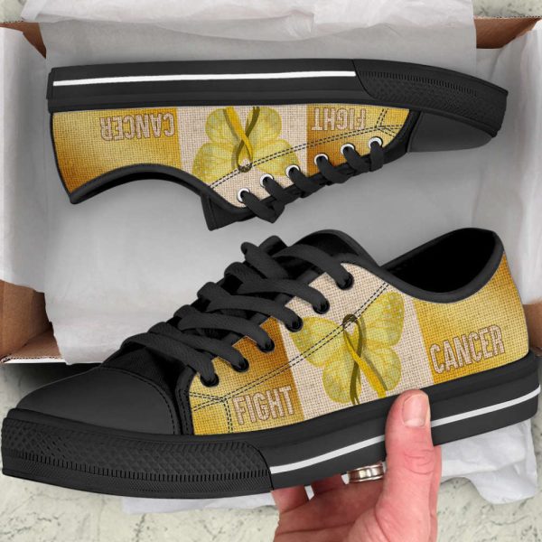 Fight Childhood Cancer Shoes Texture Low Top Shoes Canvas Shoes