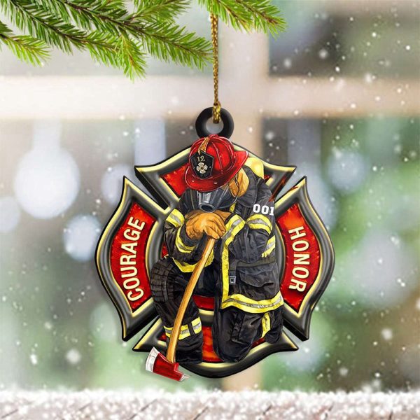 Firefighter Courage Honor Ornament Best Christmas Tree Ornament Gifts For Fireman