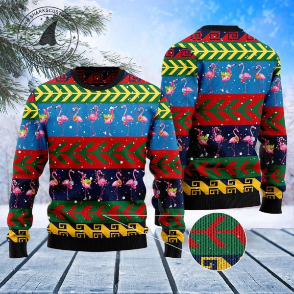Flamingo Christmas Pattern T1310 Ugly Sweater – Best Gift For Christmas