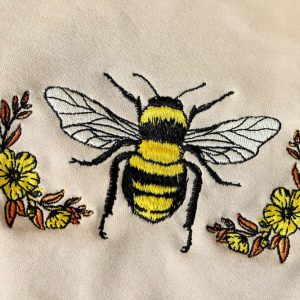 floral bee embroidered sweatshirt 2d crewneck sweatshirt for men women sws2817 1.jpeg