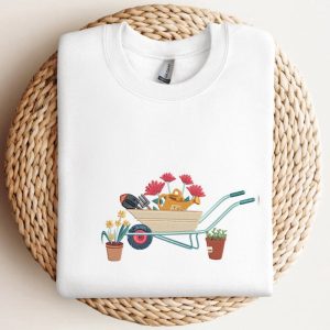 Floral Garden Embroidered Sweatshirt 2D Crewneck…