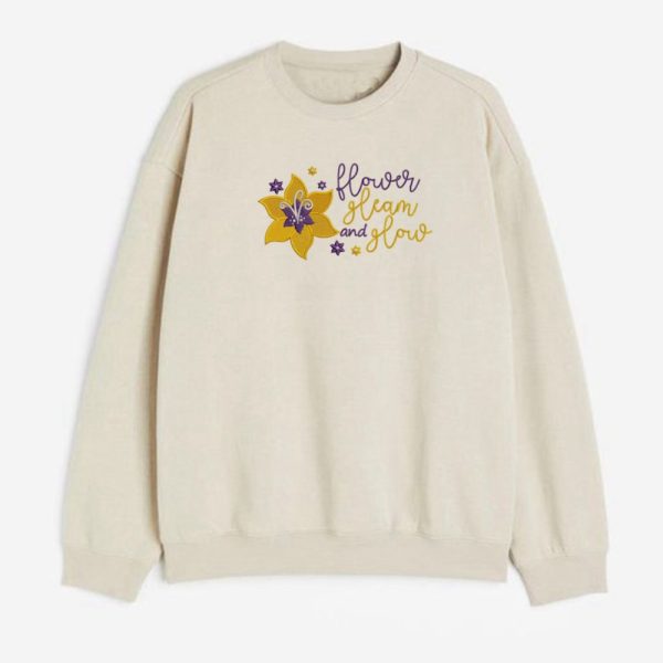 Flower Embroidered Sweatshirt 2D Crewneck Sweatshirt Best Gift For Family