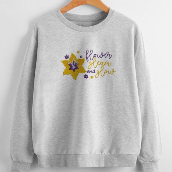 Flower Embroidered Sweatshirt 2D Crewneck Sweatshirt Best Gift For Family