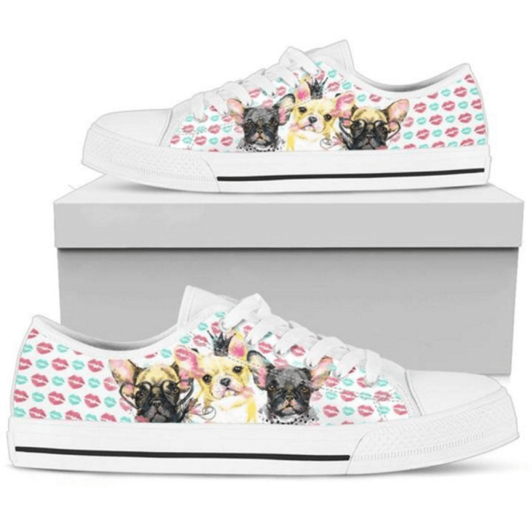 French Bulldog Low Top Shoes PN206376Sb: Step Out in Frenchie Style