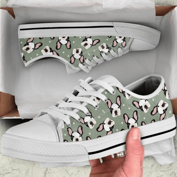 Adorable French Bulldog-Themed Men’s Low Top Shoes: PN206308Sb