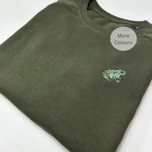 Frog Embroidered Sweatshirt 2D Crewneck Sweatshirt For Men And Women