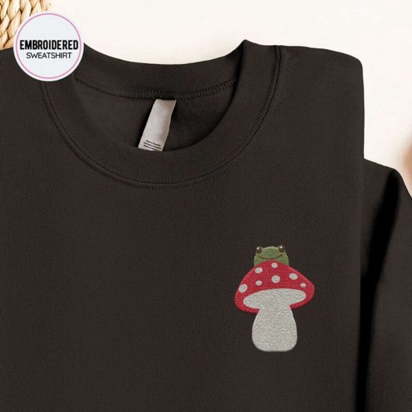 Frog Embroidered Sweatshirt 2D Crewneck Sweatshirt For Women And Women