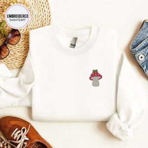 Frog Embroidered Sweatshirt 2D Crewneck Sweatshirt For Women And Women