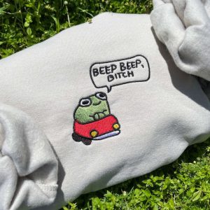 Frog Lover Embroidered Sweatshirt 2D Crewneck Sweatshirt For Women And Women