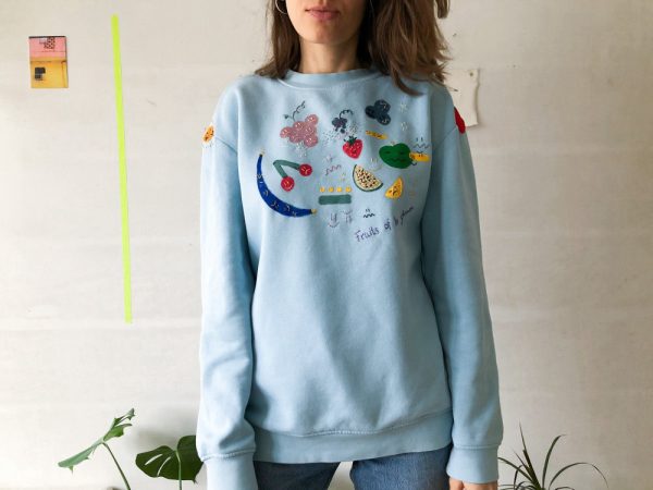 Fruits Of The Gloom Embroidered Sweatshirt 2D Crewneck Sweatshirt  For Men And Women