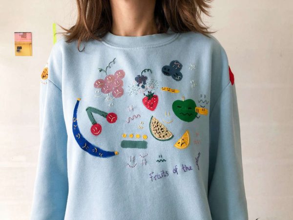 Fruits Of The Gloom Embroidered Sweatshirt 2D Crewneck Sweatshirt  For Men And Women