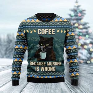 Funny Black Cat Coffee Because Murder…