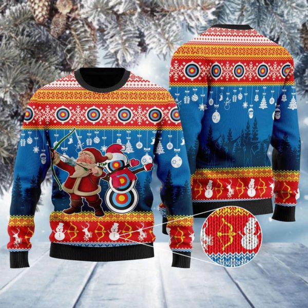 Funny Christmas Santa Claus Archery Ugly Sweater, Best Gift For Christmas 2023